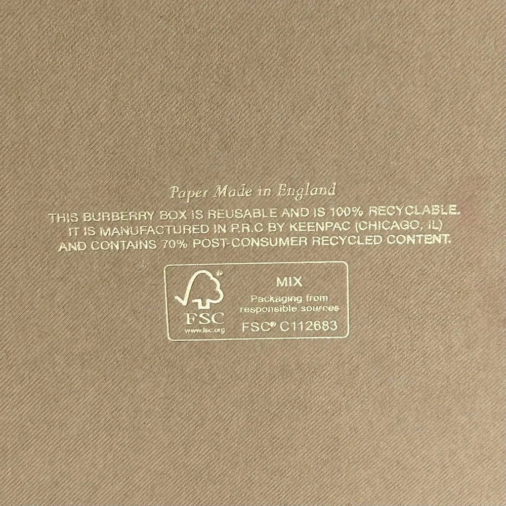 Burberry Tan Sturdy Thick Gift Box Envelope Set Gold Embossed Equestrian Knight